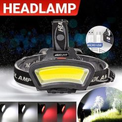 USB Rechargeable COB LED Headlamp with 4 Modes