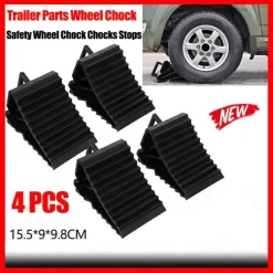 Wheel chocks 4-piece set, heavy-duty rubber