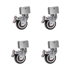 2 Inch U-Bracket Swivel Castor Wheels Set 4 Brake