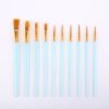 Blue 10-Piece Artist Paint Brush Set for Acrylic, Oil, Watercolor & Gouache