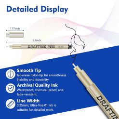 Alternative view of 0.2mm 24-Piece Precision Drawing Pen Set - Waterproof Anime Sketching Pens for Students, Assorted Tips