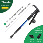 Blue Ultralight Telescopic Trekking Pole 53-110cm T-Handle