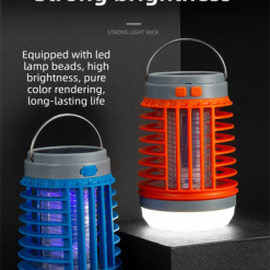 Alternative view of Blue 2-in-1 Cordless Flashlight & Zapper Lantern - Solar / USB Charging, 360° High Voltage Grid and Hanging Hook - Waterproof Mosquito Killer & 4-Mode Camping Light for Outdoor, Home & Patio