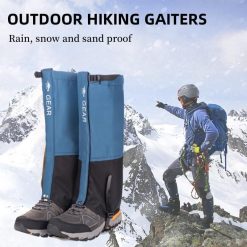 Alternative view of Green Breathable Nylon Waterproof Hiking Leg Gaiters and Snow Boot Gaiters (Fleece Lining) - Unisex Adjustable Sand & Mud Protection for Mountaineering & Desert Trekking, XL Size