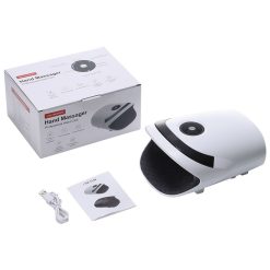 White Portable Electric Hand Massager - USB-C Rechargeable, Airbag Compression, Graphene 42℃ Constant Heating & 5 Levels Intensity for Everyday Use and Arthritis Carpal Tunnel Relief