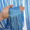 Laser Tinsel Foil Fringe Curtain 1x1m Light Blue