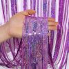 Pink Laser Tinsel Fringe Curtain 1x1m