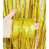 Golden laser tinsel foil fringe curtain 1m