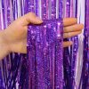 Purple Laser Tinsel Foil Fringe Curtain 1x1m