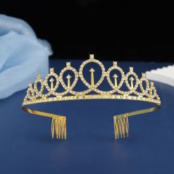 Alternative view of 2-piece Golden and Silvery Birthday Girl Tiara and Sash Set - Elegant Rhinestone Alloy Crown with , Glitter "BIRTHDAY GIRL" Sash & Safety Pin - Perfect Princess Party Accessory for Women and Girls