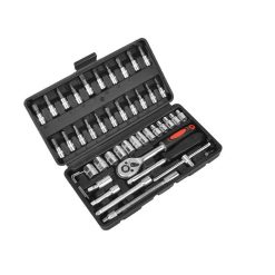 46-Piece Automotive Repair Tool Set with Carbon Steel Ratchet