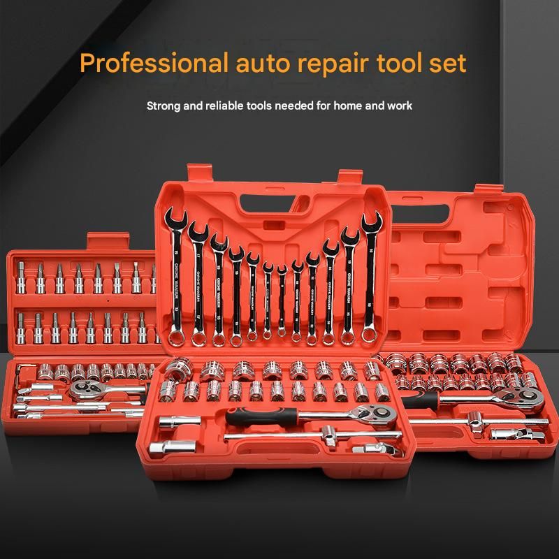 46-Piece Automotive Repair Tool Set with Carbon Steel Ratchet 2 46-Piece Automotive Repair Tool Set with Carbon Steel Ratchet - Image 2