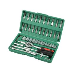 46-Piece Automotive Repair Tool Set with 1/4 Inch Drive