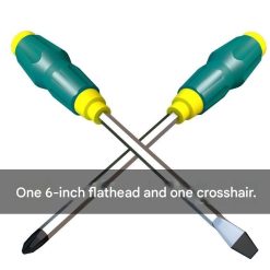 2-piece magnetic screwdriver set, 6-inch, chrome vanadium steel