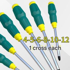 6-piece Green Phillips Magnetic Screwdriver Set Chrome Vanadium