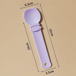 Cat treat spoon with 19cm handle and squeeze feeder bowl