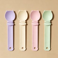 4-piece cat treat spoon with extra-long handle