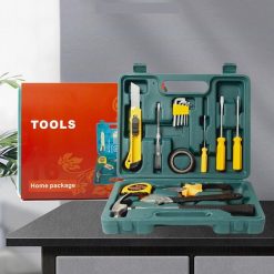 Alternative view of 12 piece home and car tool kit with blow-moulded case
