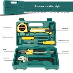 8 piece home and car tool kit with blow-moulded case
