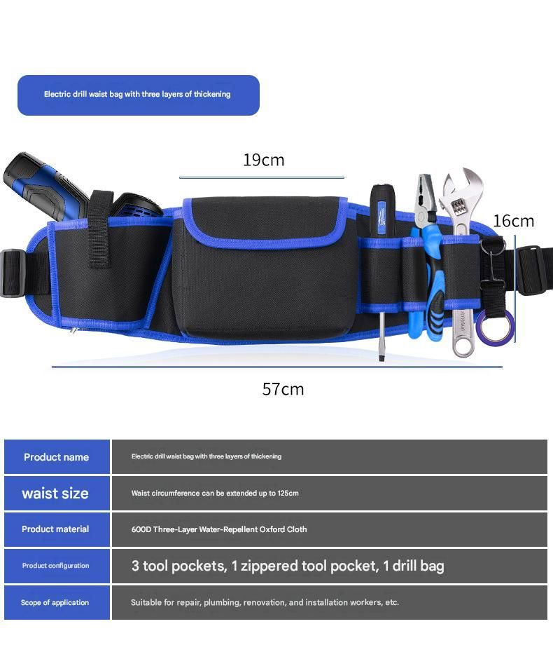 600D Oxford Tool Waist Bag for Electricians 1 600D Oxford Tool Waist Bag for Electricians