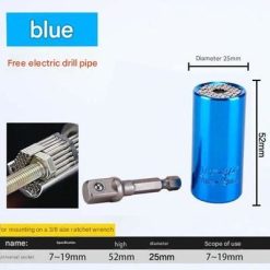 Universal Socket Set 7-19mm Steel Blue