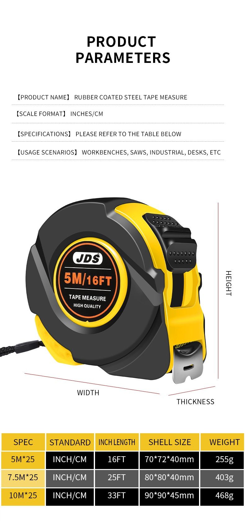 5M Heavy Duty Steel Tape Measure Dual Scale 12 5M Heavy Duty Steel Tape Measure Dual Scale - Image 12