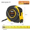 7.5M Heavy Duty Steel Tape Measure with Push-Button Lock