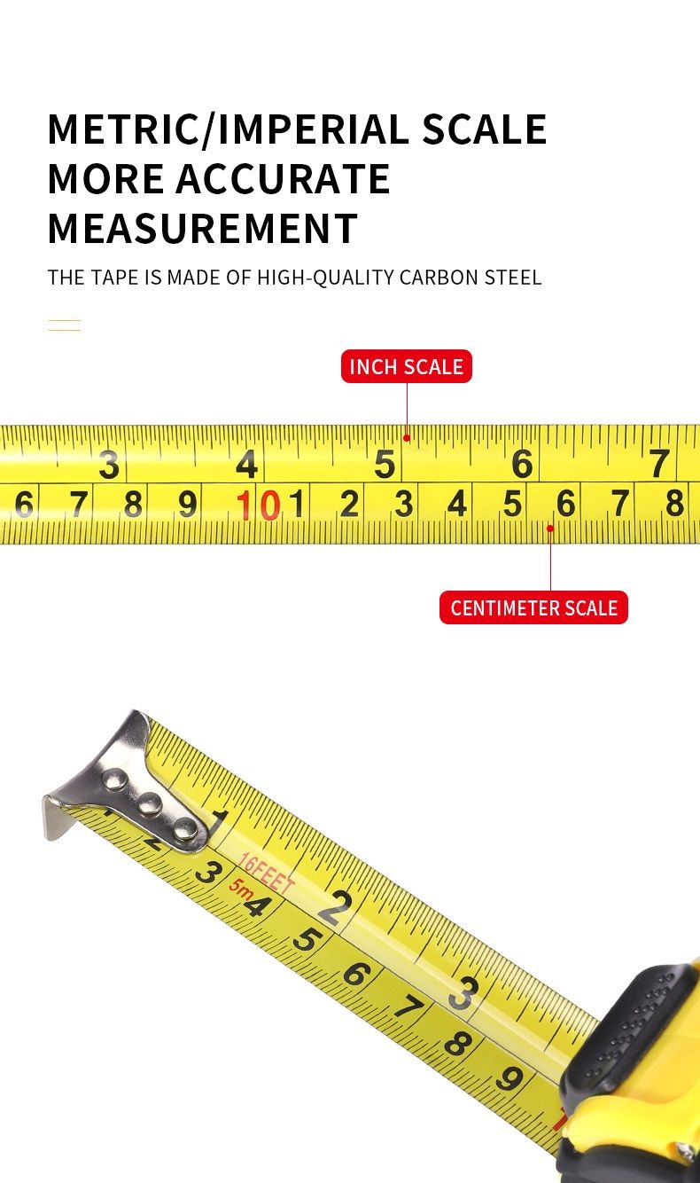7.5M Heavy Duty Steel Tape Measure with Push-Button Lock 5 7.5M Heavy Duty Steel Tape Measure with Push-Button Lock - Image 5