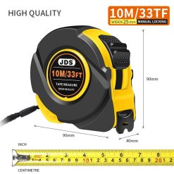 10 metre heavy duty steel tape measure with dual scale