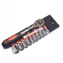 Alternative view of 12PCS Portable 1/2 Inch Ratchet Socket Wrench Set - 10 Sizes Metric Socket Set, Quick Release Reversible Ratchet Wrench and Extension Bar for Car Repair Garage and Auto Maintenance