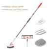 Long handle bathroom floor scrub brush with 6 interchangeable heads