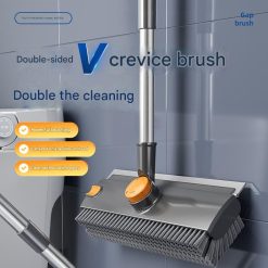 Alternative view of V-Shaped Floor Scrub Brush and Suction Mop Holder Set
