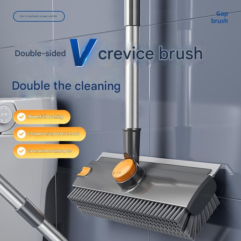 V-Shaped Floor Scrub Brush and Suction Mop Holder Set 2 V-Shaped Floor Scrub Brush and Suction Mop Holder Set - Image 2