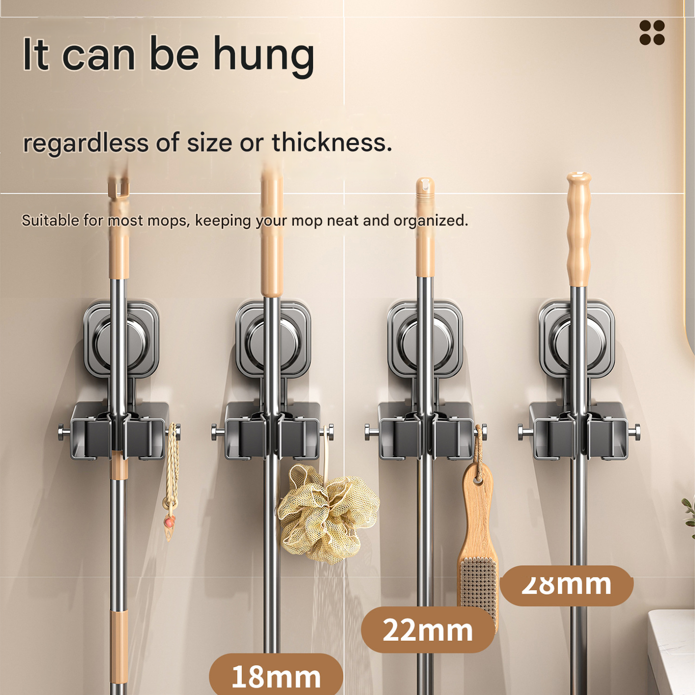V-Shaped Floor Scrub Brush and Suction Mop Holder Set 10 V-Shaped Floor Scrub Brush and Suction Mop Holder Set - Image 10