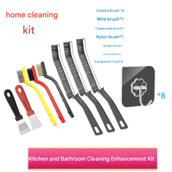 8-Piece Cleaning Brush Set with Stainless Steel Scrapers
