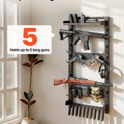 Alternative view of Heavy Duty Steel Wall Gun Rack, Holds 5 Rifles