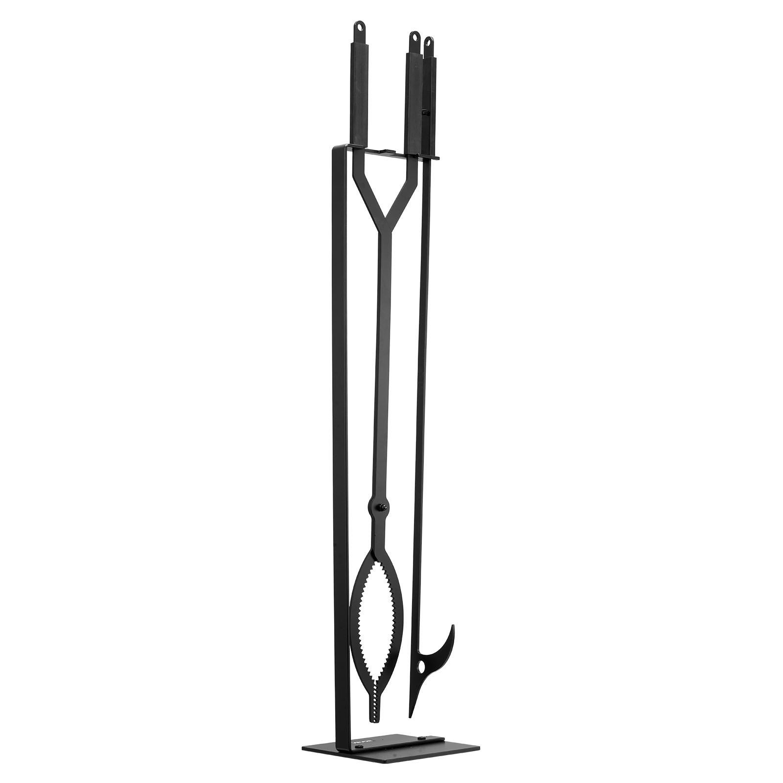 Fireplace Tool Set, 3 PCS Fire Tool Set and Holder with Stand, Tongs, Fire Place Poker, Wrought Iron Fireplace Accessories for Campfire Backyard Bonfire Indoor/Outdoor, Black 11 Fireplace Tool Set, 3 PCS Fire Tool Set and Holder with Stand, Tongs, Fire Place Poker, Wrought Iron Fireplace Accessories for Campfire Backyard Bonfire Indoor/Outdoor, Black - Image 11