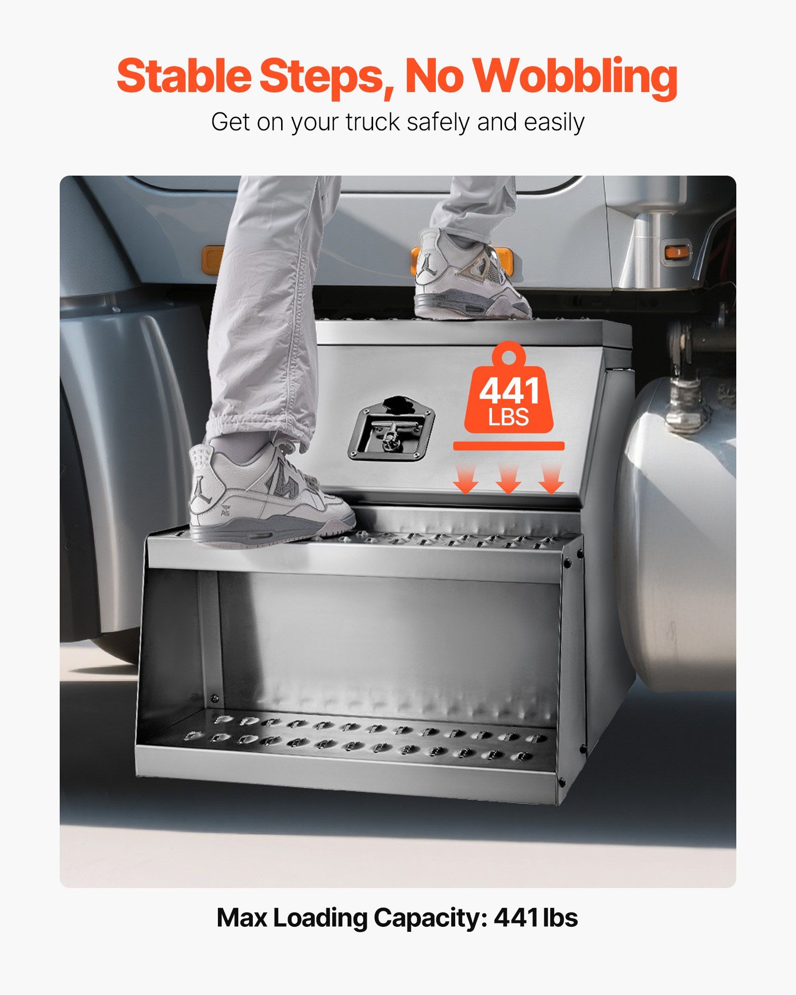 Aluminium semi-truck step toolbox, 610 x 695 x 645 mm 3 Aluminium semi-truck step toolbox, 610 x 695 x 645 mm - Image 3