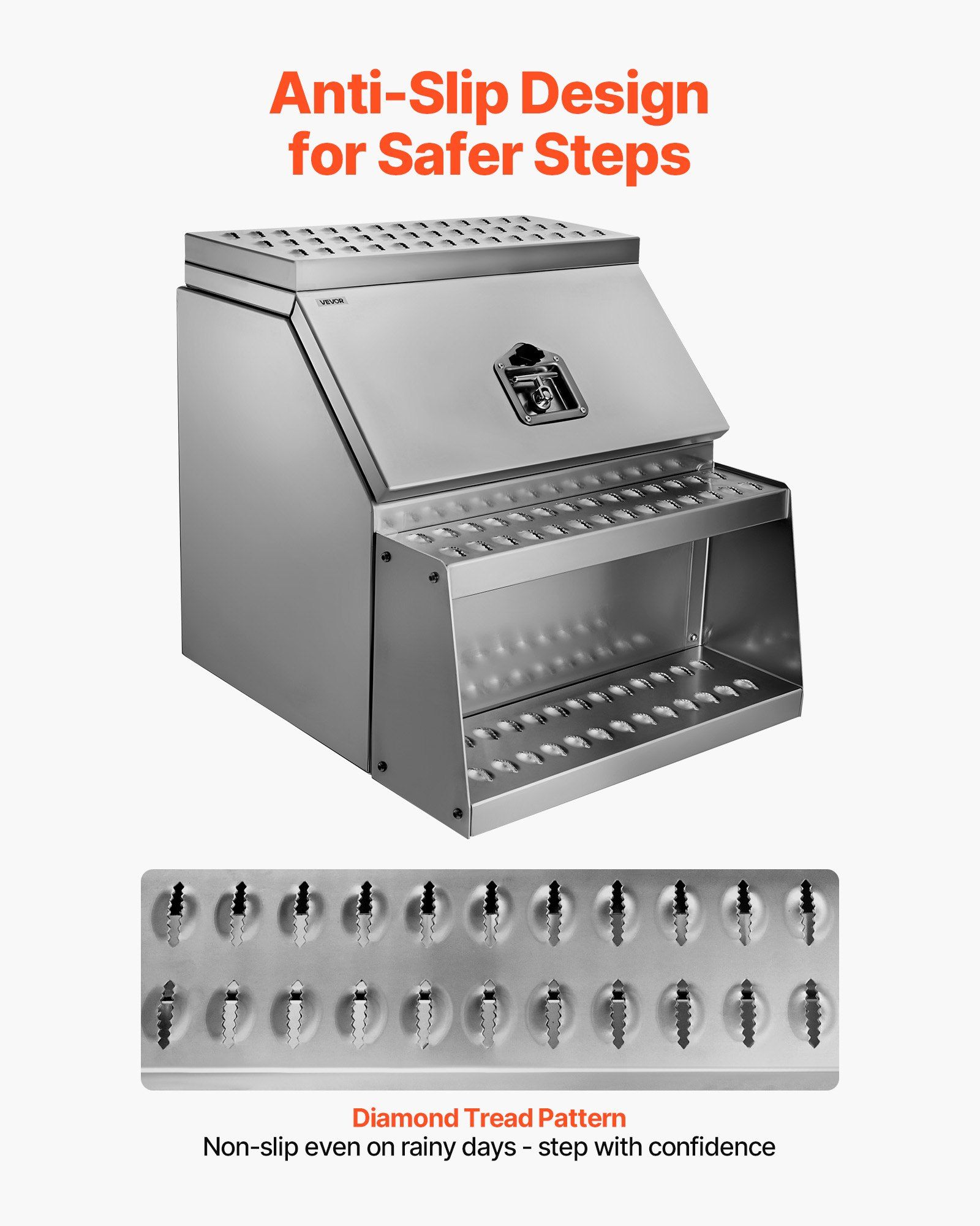Aluminium semi-truck step toolbox, 610 x 695 x 645 mm 6 Aluminium semi-truck step toolbox, 610 x 695 x 645 mm - Image 6