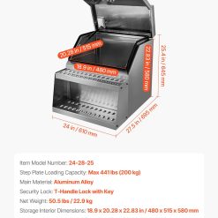 Aluminium semi-truck step toolbox, 610 x 695 x 645 mm 17 V952 BTGJXBTGJX3TF391R001V0 06