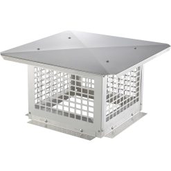 Chimney Cap 304.8 x 304.8mm, 304 Stainless Steel Fireplace Chimney Cover, Not Easily Toppled & Practical Accessories & Easy Installation, Fits Mesh Flue Covers Outside Clay Flue Shingles, Silver