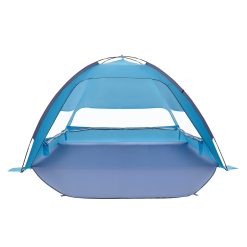 Beach Tent Sun Shelter for 6 Person, UPF 50+ Protection, Portable Sun Shade Canopy with Carrying Bag & Sand Pockets, Lightweight and Easy Setup Beach Umbrella for Camping Fishing Outdoor Picnic