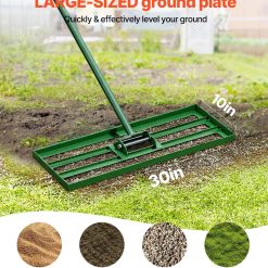 Alternative view of Lawn Leveling Rake, 30"x10" Level Lawn Tool, Heavy-duty Lawn Leveler with 78" Steel Extended Handle, Yard Leveling Rake Suit for Garden, Golf Lawn, Farm