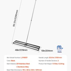 Lawn Leveling Rake 254 x 1219 mm with Adjustable Handle 17 V952 CPPZPEKGLK10BJFKJV0 06