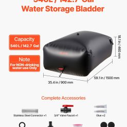 Alternative view of Water Storage Bladder 540L Large Capacity Water Bag, Portable & Collapsible Soft Waters Container, Leakproof & Tear-Resistant PVC Emergency Waters Storage Tank for RV Truck & Outdoor Use