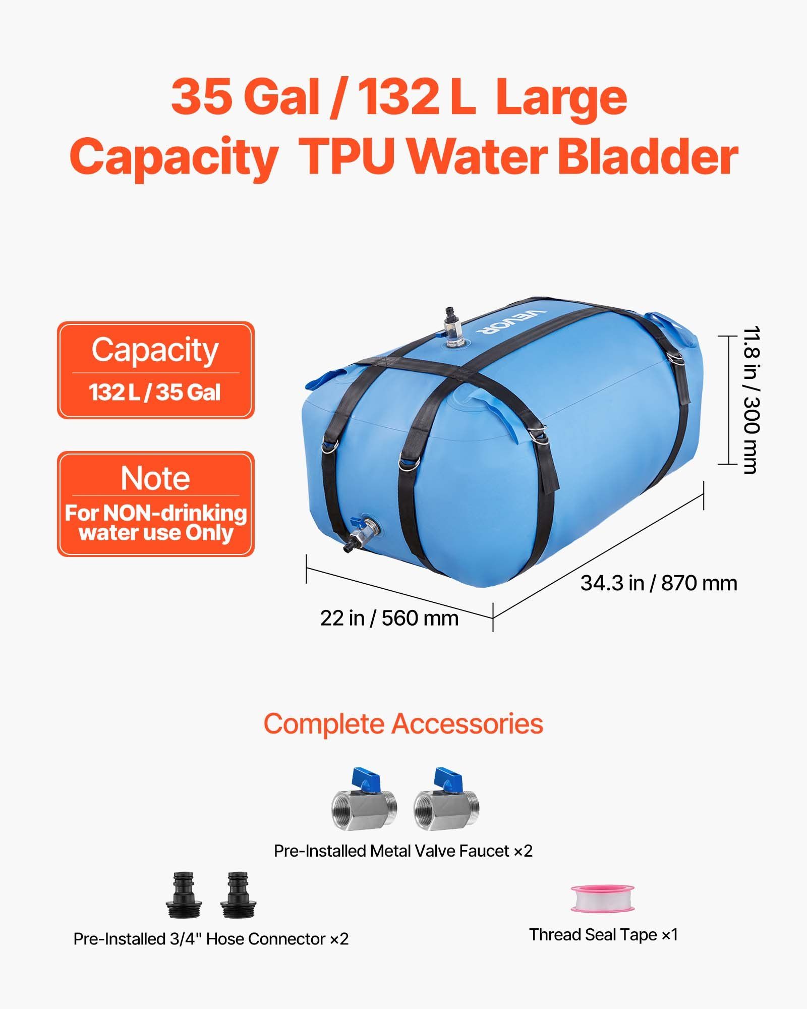 Water storage bladder 132L TPU collapsible tank 2 Water storage bladder 132L TPU collapsible tank - Image 2