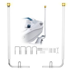 Boat Trailer Guide, 1670mm with LED Light Trailer Guide Poles, 2PCS High-Hardness Steel Guide-Ons, Wide Adjustable Trailers Guides with PVC Pipes, for Ski Boat, Fishing Boat, Sailboat Trailers