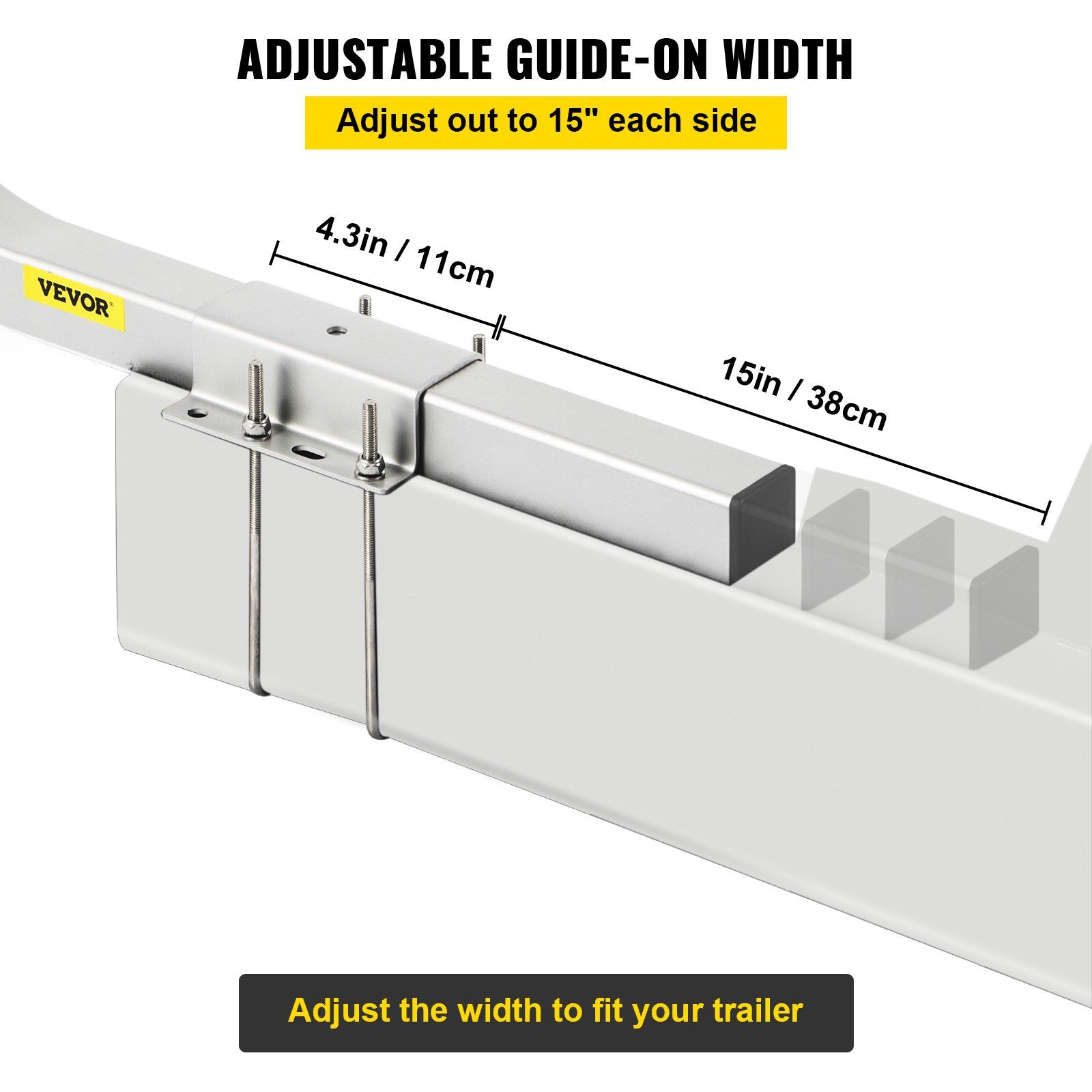 Boat trailer guide-ons 40" galvanized steel pair 3 Boat trailer guide-ons 40" galvanized steel pair - Image 3