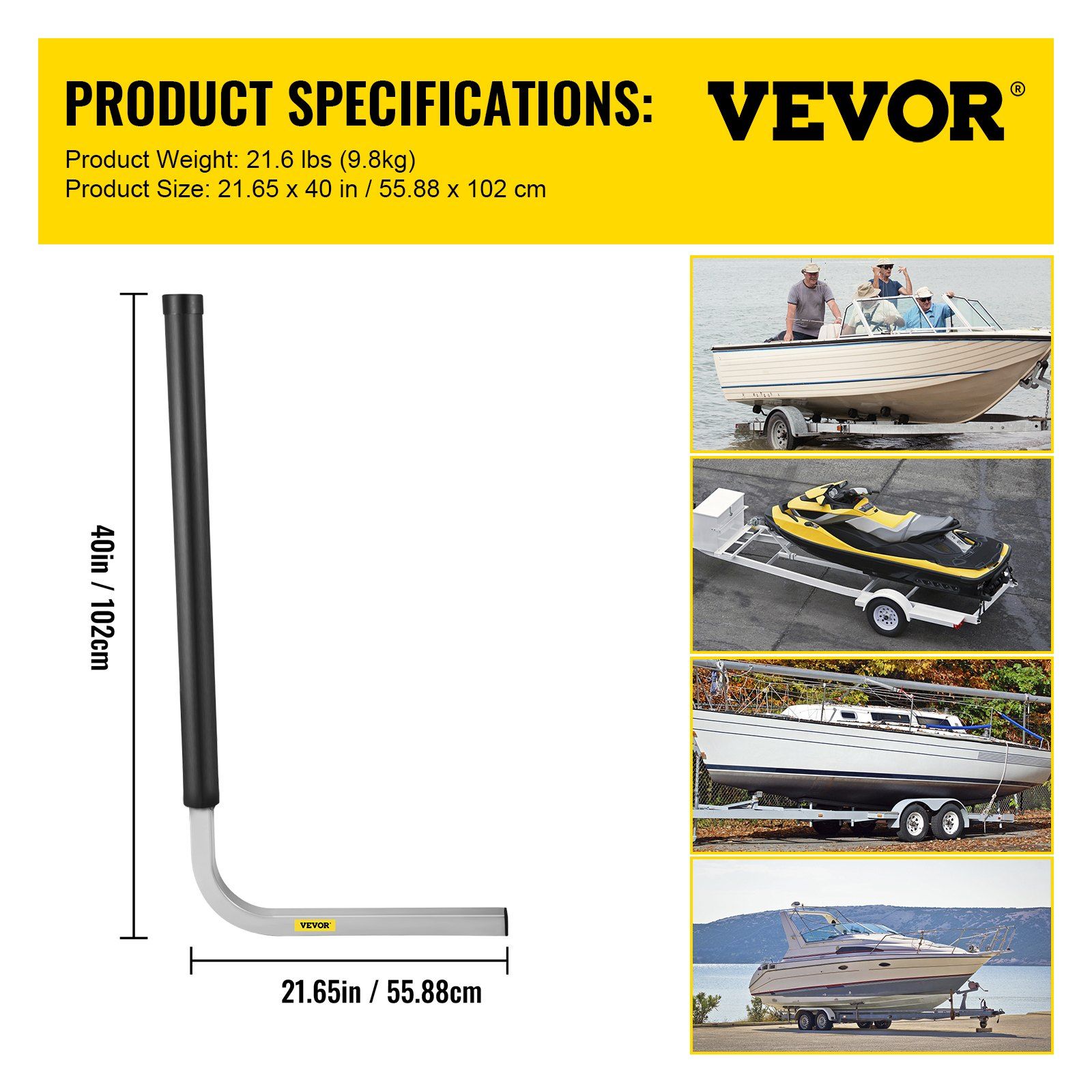 Boat trailer guide-ons 40" galvanized steel pair 7 Boat trailer guide-ons 40" galvanized steel pair - Image 7
