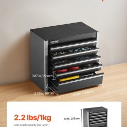 Alternative view of Metal tool box with 5 drawers, 8.6 inch